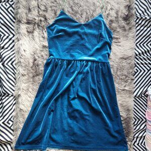 Blue velvet dress